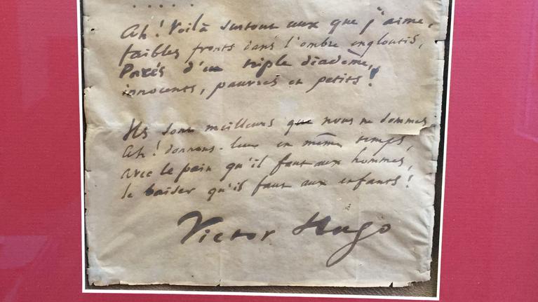 Un poème manuscrit de Victor Hugo refait surface au collège Victor-Hugo de Besançon